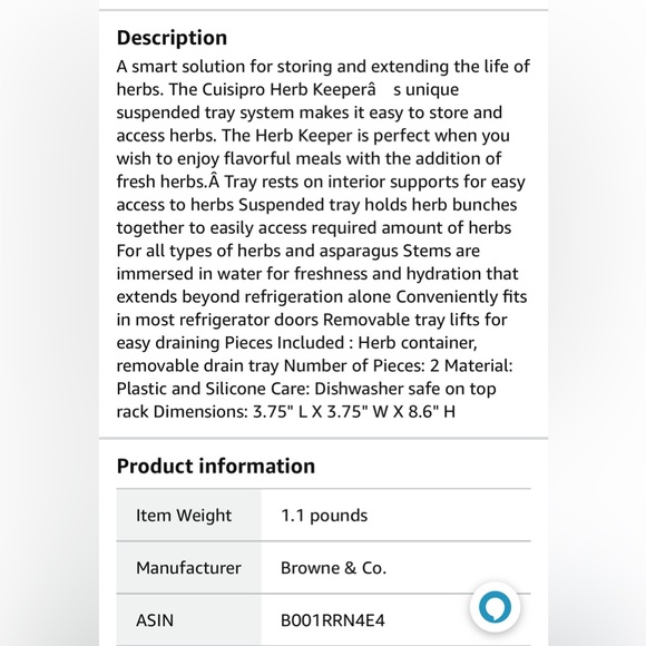 CUISIPRO Herb Keeper, Large, Clear - Picture 5 of 5